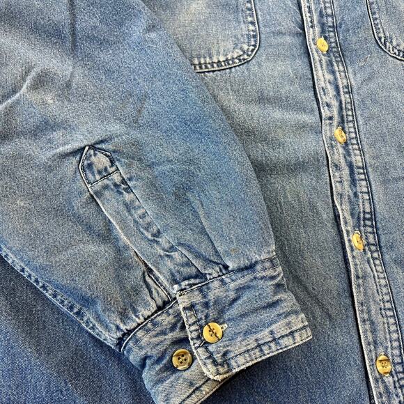Canyon Guide Vintage Denim Flannel Fined Button Down Shirt Jacket Men's size 2X - Picture 9 of 9